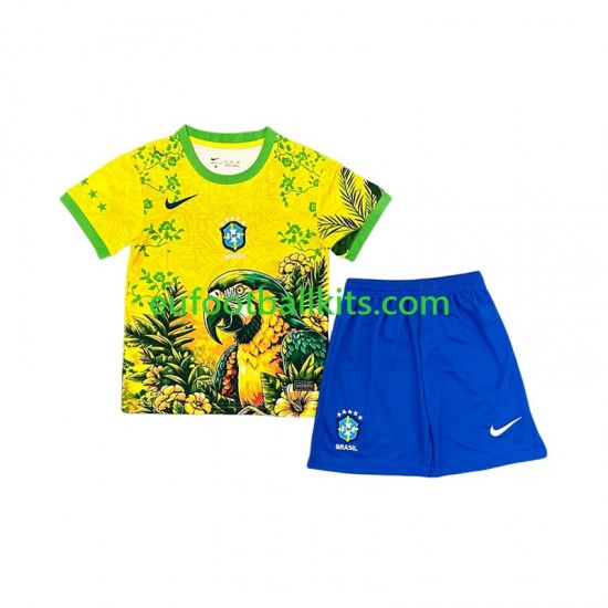 Brazil Special Home Football Shirts 2026 Kids LS