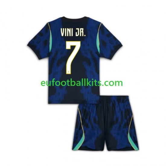 Brazil Vinicius Junior 7 Away Football Shirts World Cup 2026 Kids LS