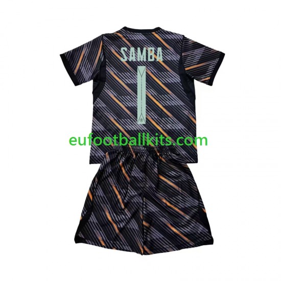 France Goalkeeper Brice Samba 1 Home Football Shirts World Cup 2026 Kids LS