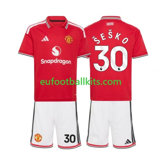 Manchester United Benjamin Sesko 30 Home Football Shirts 2026-2027 Kids LS