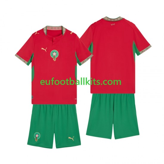 Morocco Home Football Shirts 2026 Kids LS