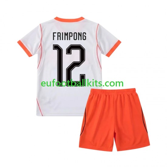 Netherlands Jeremie Frimpong 12 Away Football Shirts World Cup 2026 Kids LS