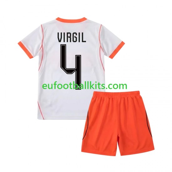 Netherlands Virgil van Dijk 4 Away Football Shirts World Cup 2026 Kids LS