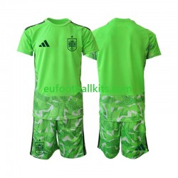 Spain Goalkeeper 6th Green color Football Shirts World Cup 2026 Kids LS