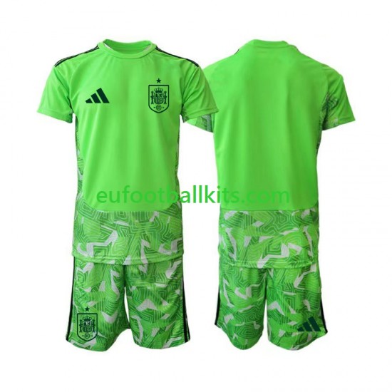 Spain Goalkeeper 6th Green color Football Shirts World Cup 2026 Kids LS