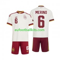 Spain Mikel Merino 6 Away Football Shirts World Cup 2026 Kids LS