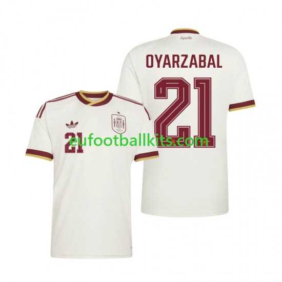 Spain Mikel Oyarzabal 21 Away Football Shirts World Cup 2026 Men LS
