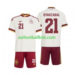 Spain Mikel Oyarzabal 21 Away Football Shirts World Cup 2026 Kids LS