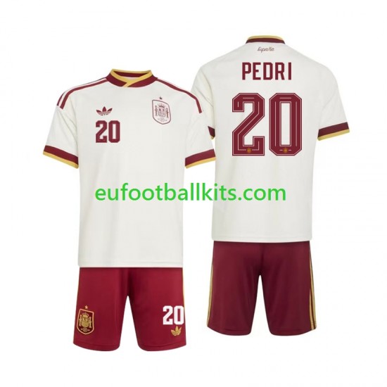 Spain Pedri 20 Away Football Shirts World Cup 2026 Kids LS