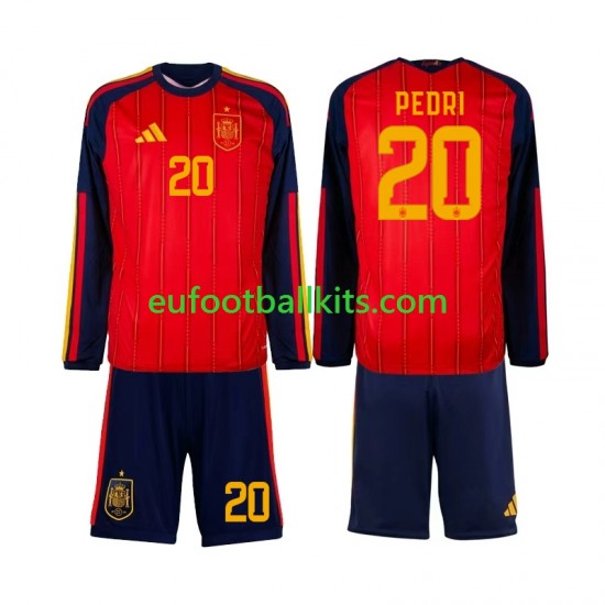 Spain Pedri 20 Home Football Shirts World Cup 2026 Kids SS