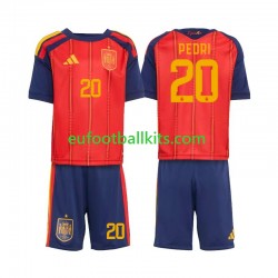Spain Pedri 20 Home Football Shirts World Cup 2026 Kids LS