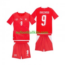 Switzerland Johan Manzambi 9 Home Football Shirts World Cup 2026 Kids LS
