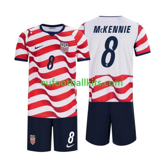 USA Weston McKennie 8 Home Football Shirts World Cup 2026 Kids LS