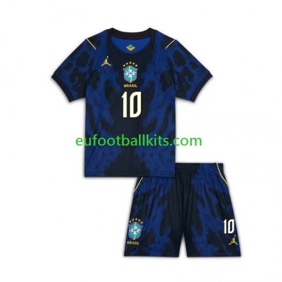 Brazil Vinicius Junior 10 Away Football Shirts World Cup 2026 Kids LS