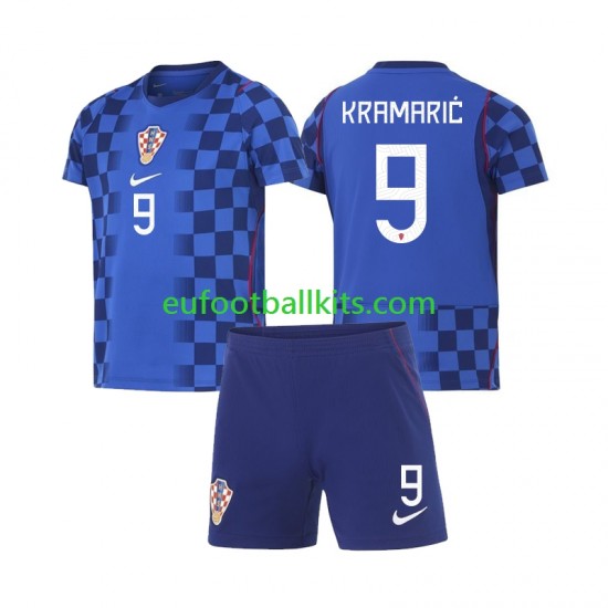 Croatia Andrej Kramaric 9 Away Football Shirts World Cup 2026 Kids LS