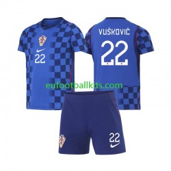 Croatia Luka Vuskovic 22 Away Football Shirts World Cup 2026 Kids LS