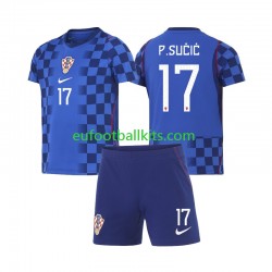 Croatia Petar Sucic 17 Away Football Shirts World Cup 2026 Kids LS