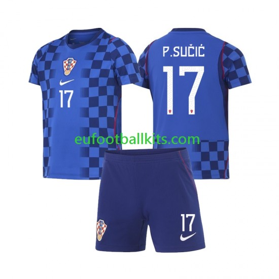 Croatia Petar Sucic 17 Away Football Shirts World Cup 2026 Kids LS