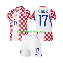 Croatia Petar Sucic 17 Home Football Shirts World Cup 2026 Kids LS