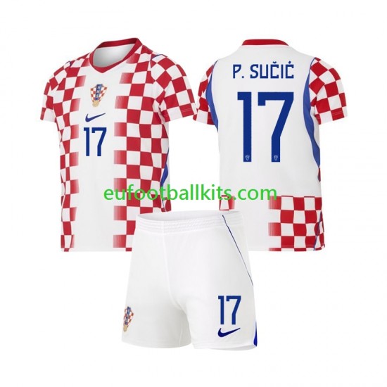 Croatia Petar Sucic 17 Home Football Shirts World Cup 2026 Kids LS