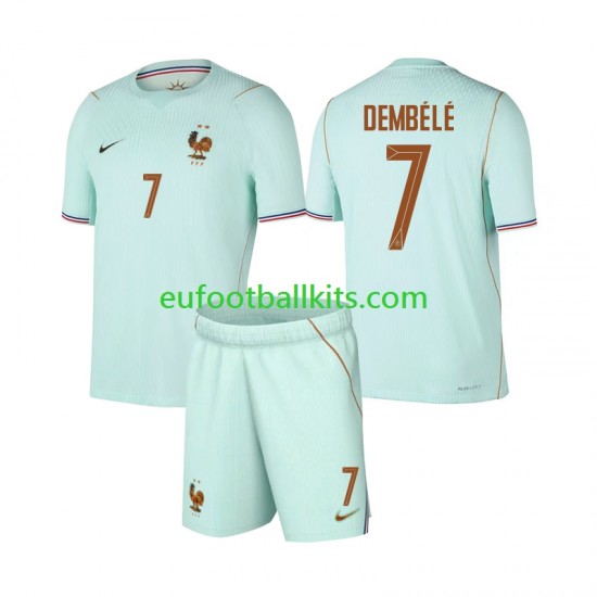 France Ousmane Dembele 7 Away Football Shirts World Cup 2026 Kids LS