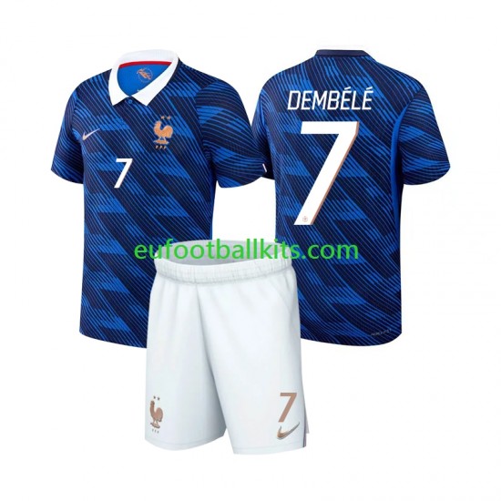 France Ousmane Dembele 7 Home Football Shirts World Cup 2026 Kids LS