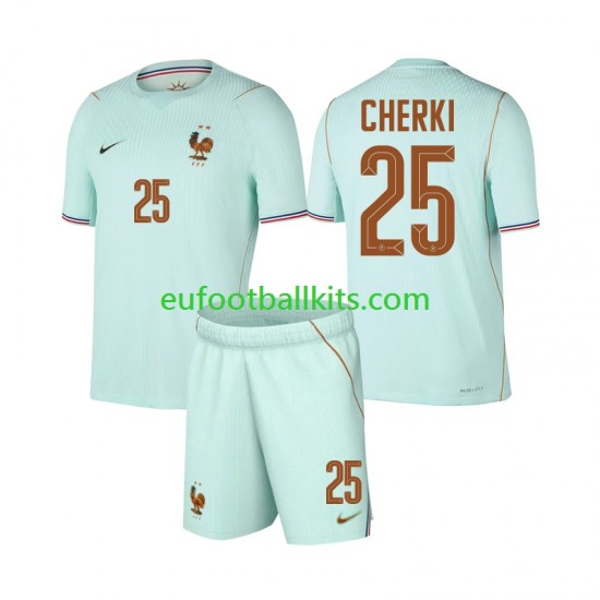 France Rayan Cherki 25 Away Football Shirts World Cup 2026 Kids LS