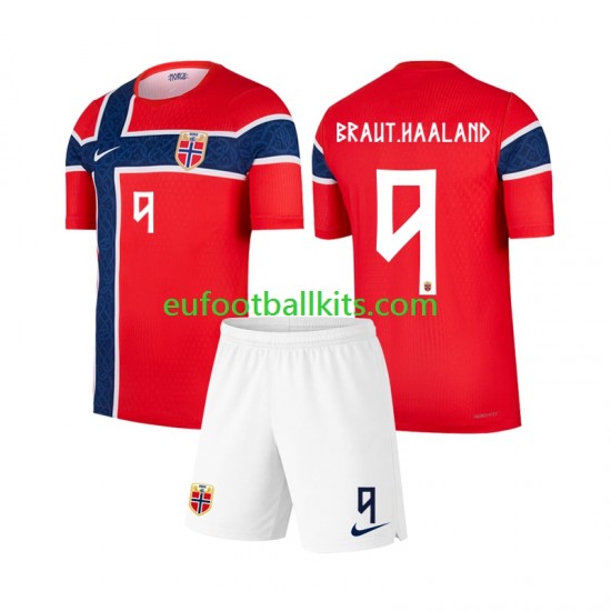 Norway Erling Haaland 9 Home Football Shirts World Cup 2026 Kids LS