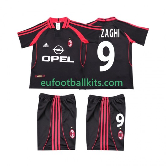 AC Milan INZAGHI 9 Retro Third Football Shirts 2000 2001 Kids LS