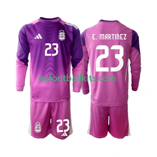Argentina Goalkeeper Emiliano Martinez 23 Home Football Shirts 2025 Kids SS