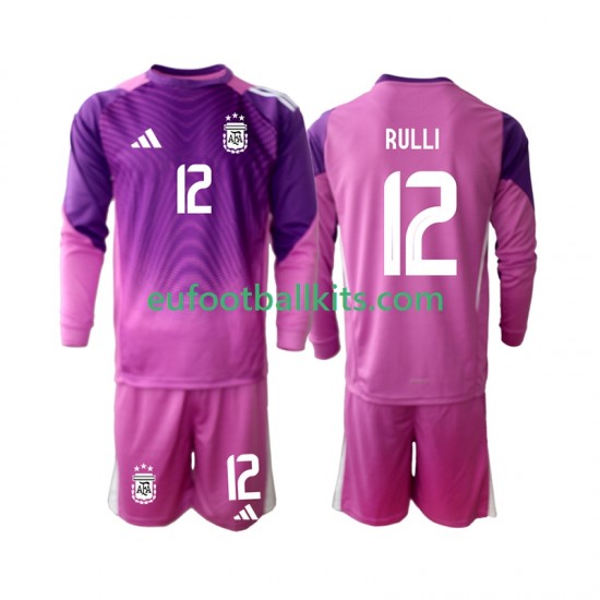 Argentina Goalkeeper Geronimo Rulli 12 Home Football Shirts 2025 Kids SS