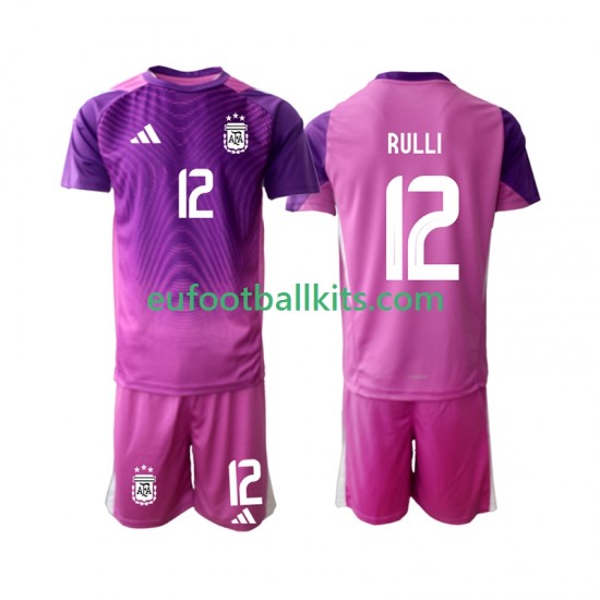 Argentina Goalkeeper Geronimo Rulli 12 Home Football Shirts 2025 Kids LS