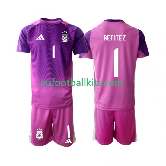 Argentina Goalkeeper Walter Daniel Benitez 1 Home Football Shirts 2025 Kids LS