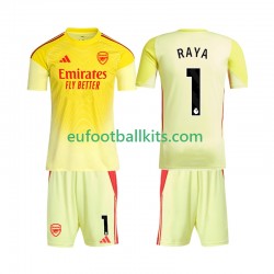 Arsenal Goalkeeper Raya 1 Home Football Shirts 2025-2026 Kids LS