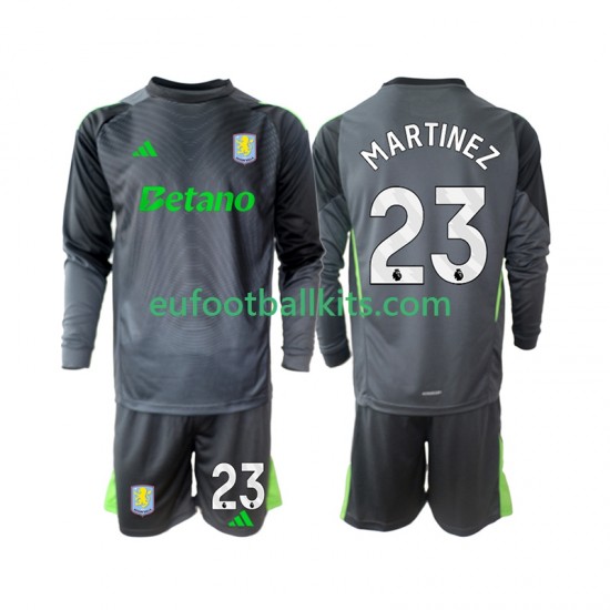 Aston Villa Goalkeeper Emiliano Martinez 23 Home Football Shirts 2025-2026 Kids SS