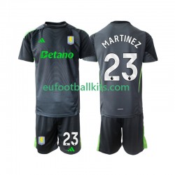 Aston Villa Goalkeeper Emiliano Martinez 23 Home Football Shirts 2025-2026 Kids LS