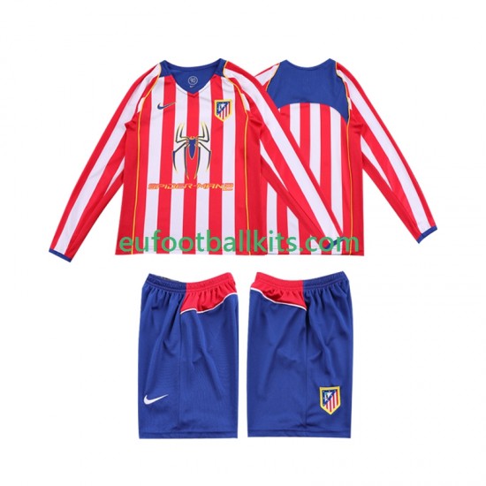 Atletico Madrid Retro Home Football Shirts 2004 2005 Kids SS