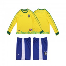 Brazil Home Football Shirts Retro 1998 Kids SS