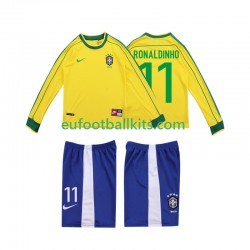 Brazil RONALDINHO 11 Home Football Shirts Retro 1998 Kids SS