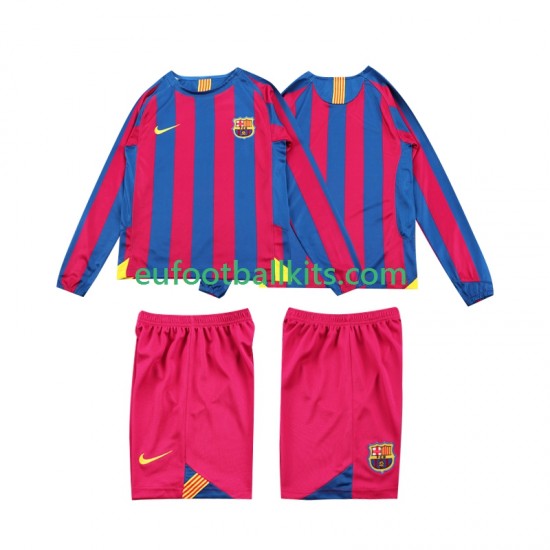 FC Barcelona Retro Home Football Shirts 2005 2006 Kids SS