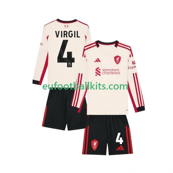Liverpool Virgil van Dijk 4 Away Football Shirts 2025-2026 Kids SS