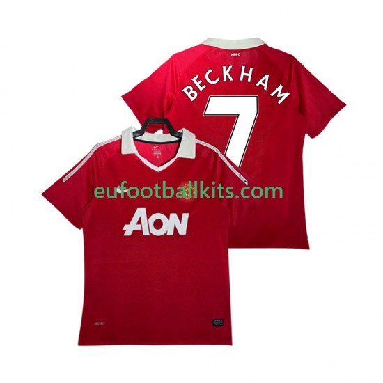 Manchester United BECKHAM 7 Retro Home Football Shirts 2010 2011 Men LS