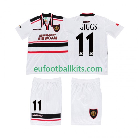 Manchester United GIGGS 11 Retro Away Football Shirts 1998 Kids LS