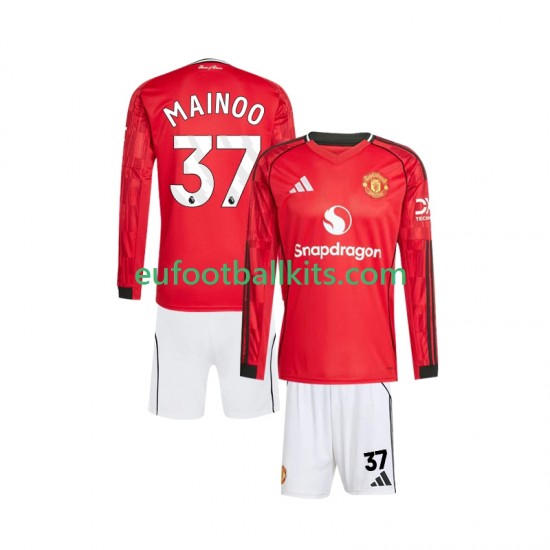 Manchester United Kobbie Mainoo 37 Home Football Shirts 2025-2026 Kids SS