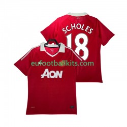 Manchester United SCHOLES 18 Retro Home Football Shirts 2010 2011 Men LS