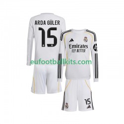 Real Madrid Arda Guler 15 Home Football Shirts 2025-2026 Kids SS