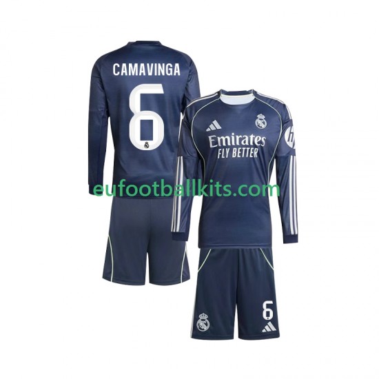 Real Madrid Camavinga 6 Away Football Shirts 2025-2026 Kids SS