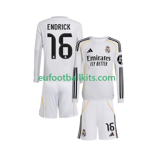 Real Madrid Endrick 16 Home Football Shirts 2025-2026 Kids SS