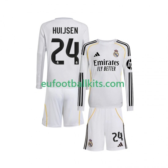 Real Madrid Huijsen 24 Home Football Shirts 2025-2026 Kids SS