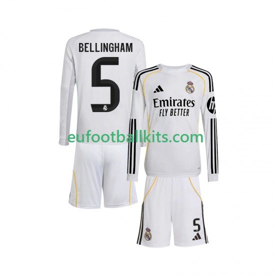 Real Madrid Jude Bellingham 5 Home Football Shirts 2025-2026 Kids SS
